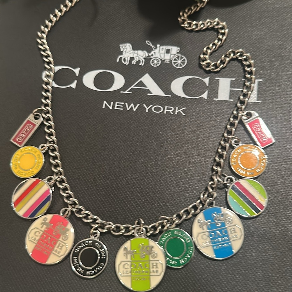Coach legacy Necklace Red and Pink Charm